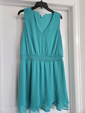 Nine West Teal Sleeveless V-Neck Dress